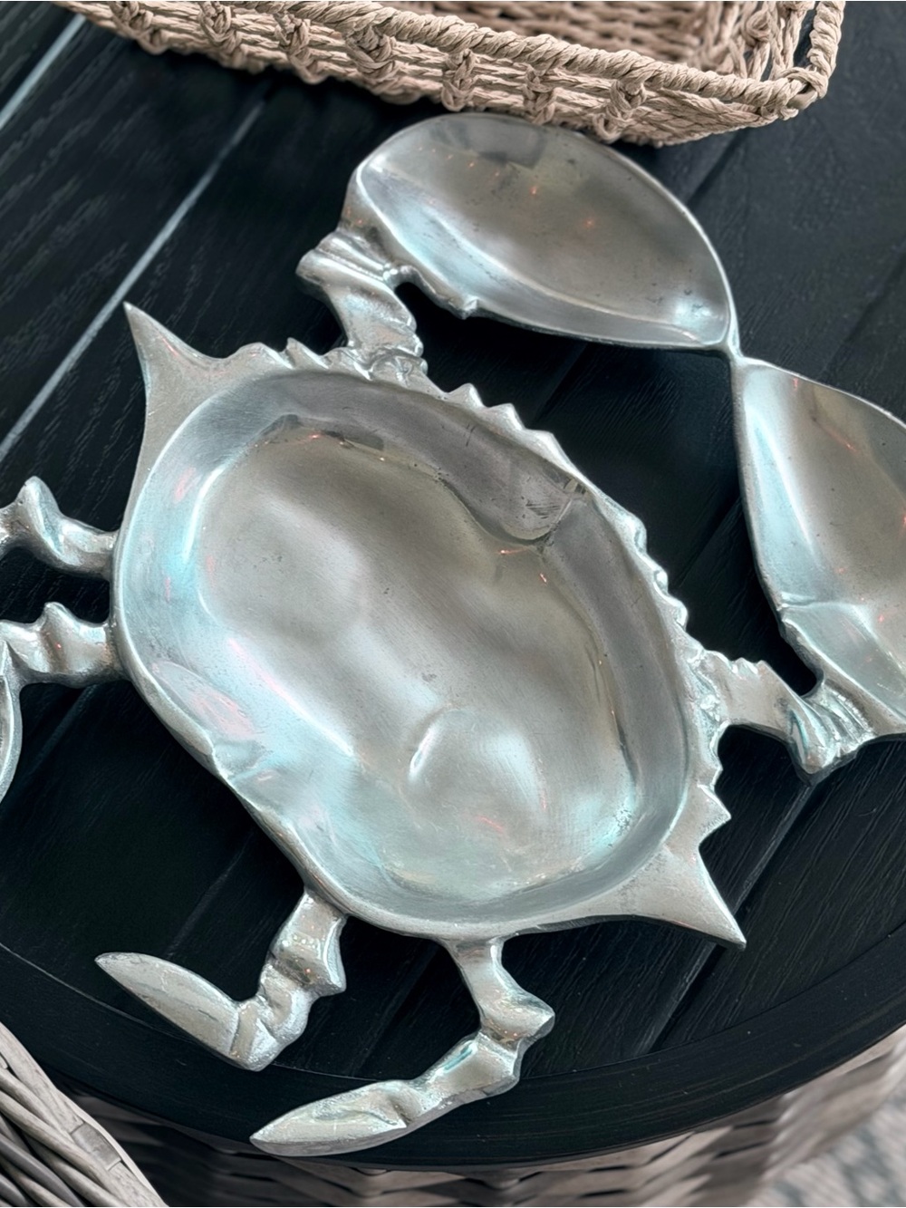Silver Crab-Shaped Serving Dish - Coastal Home Dining